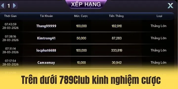 Trên dưới 789Club - Tham gia ván cược, làm chủ cuộc chơi 4 Khám phá những mẹo hay khi tham gia trên dưới 789club